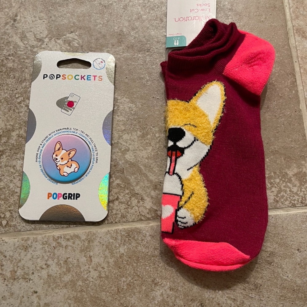 Corgi Socks and Pop Socket (Both for $5!)